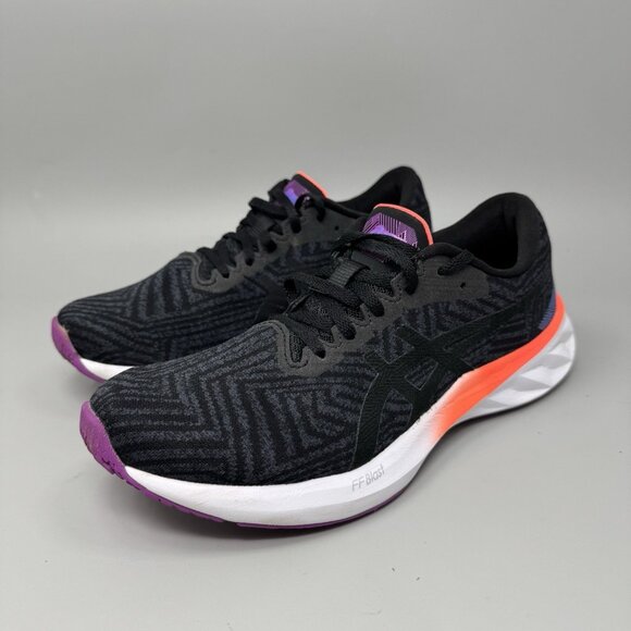 Asics Roadblast Womens Size 8 Black White Athletic Running Shoes Sneakers - Picture 3 of 9